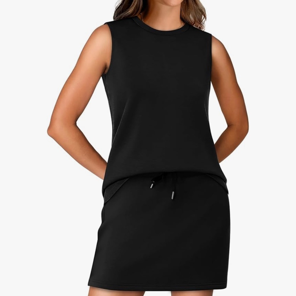 Black Sleeveless Women's top and skort